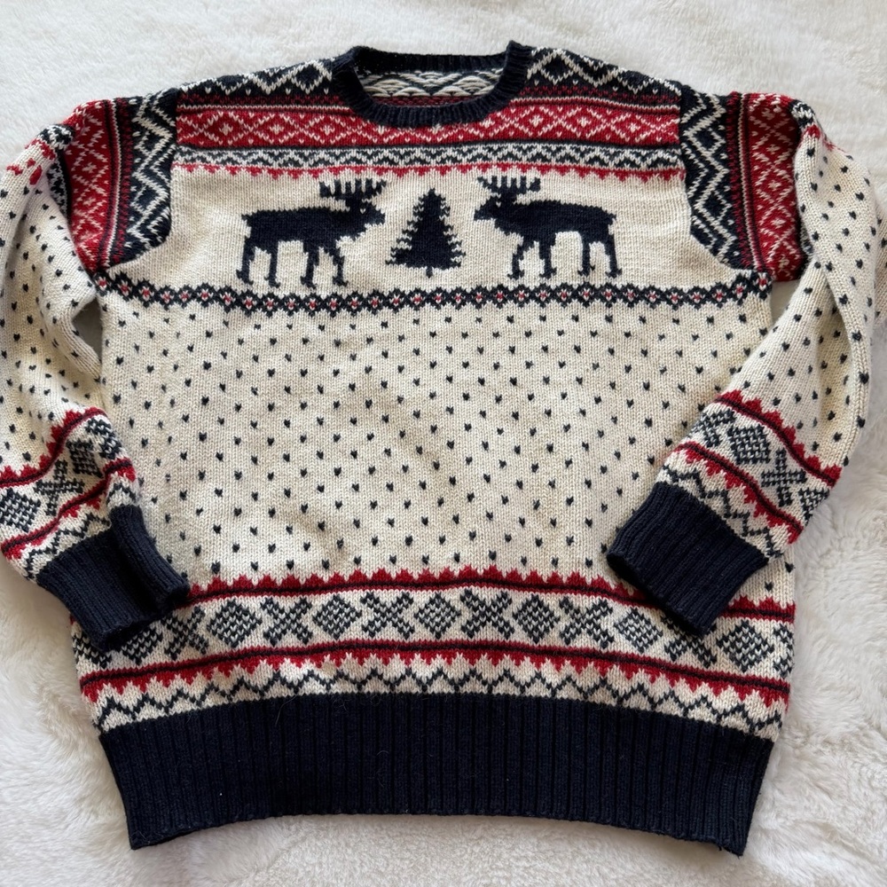 Polo Ralph Lauren Nordic Moose Christmas Sweater Men’s L-XL Wool Blend Holiday